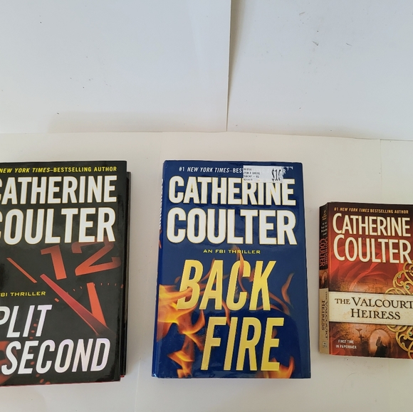 Catherine Coulter Book Bundle 3 Books Back Fire Split Second Valcourt Heiress - Picture 1 of 9